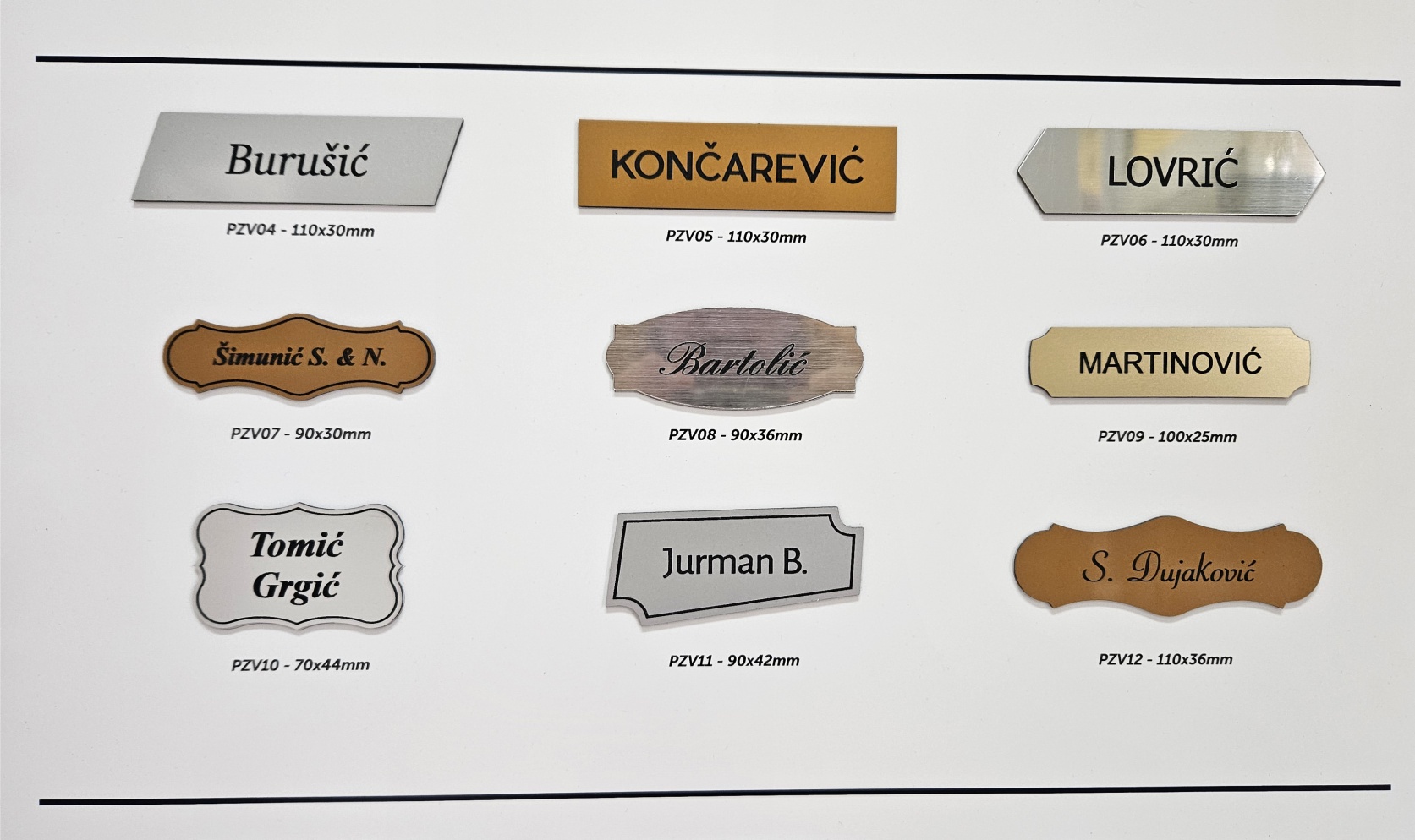 Pločice za vrata uzorci oblika i boja - cijena 11 eura
